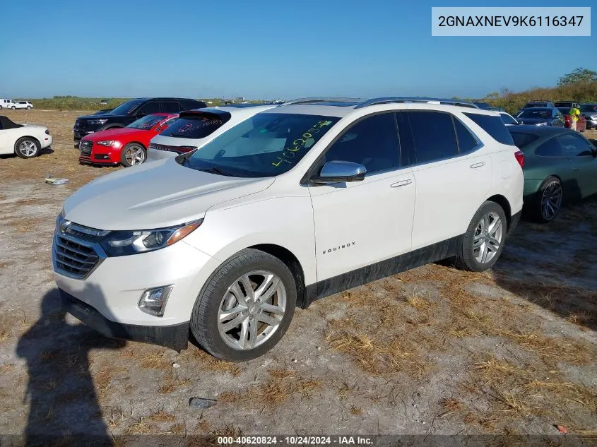 2019 Chevrolet Equinox Premier VIN: 2GNAXNEV9K6116347 Lot: 40620824