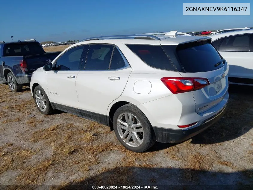 2019 Chevrolet Equinox Premier VIN: 2GNAXNEV9K6116347 Lot: 40620824