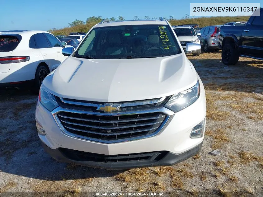 2019 Chevrolet Equinox Premier VIN: 2GNAXNEV9K6116347 Lot: 40620824