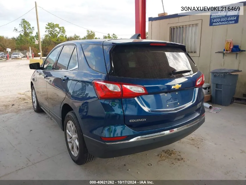 2019 Chevrolet Equinox Lt VIN: 3GNAXUEV0KL216469 Lot: 40621262