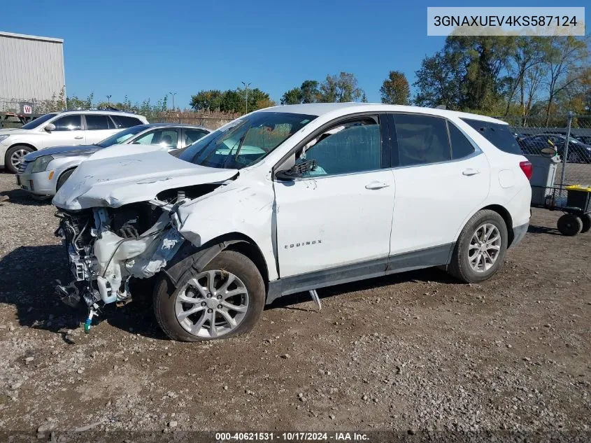 2019 Chevrolet Equinox Lt VIN: 3GNAXUEV4KS587124 Lot: 40621531