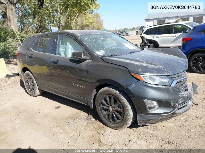 2019 Chevrolet Equinox Lt VIN: 3GNAXKEV0KS644780 Lot: 40624099