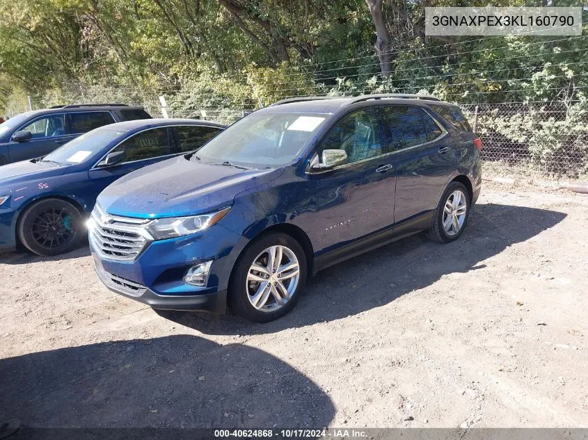 2019 Chevrolet Equinox Premier VIN: 3GNAXPEX3KL160790 Lot: 40624868