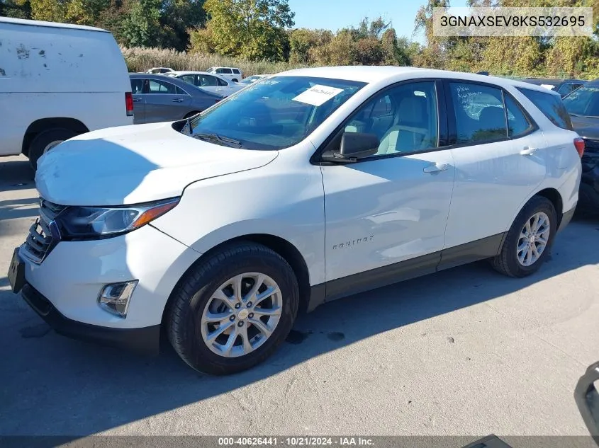 2019 Chevrolet Equinox Ls VIN: 3GNAXSEV8KS532695 Lot: 40626441