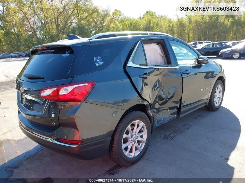 2019 Chevrolet Equinox Lt VIN: 3GNAXKEV1KS603428 Lot: 40627374