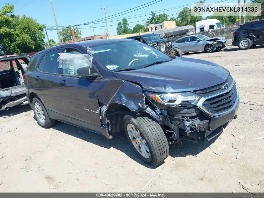 2019 Chevrolet Equinox Ls VIN: 3GNAXHEV6KL314333 Lot: 40629702