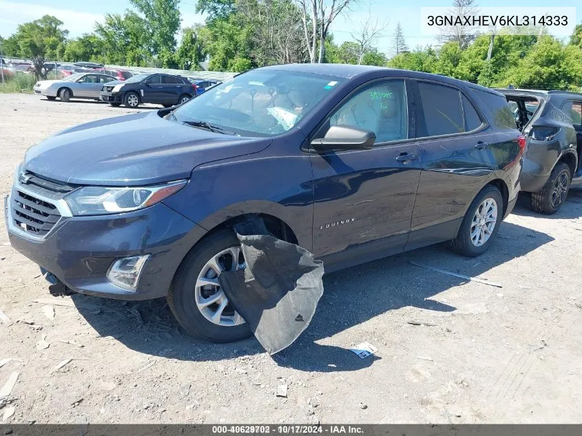 2019 Chevrolet Equinox Ls VIN: 3GNAXHEV6KL314333 Lot: 40629702