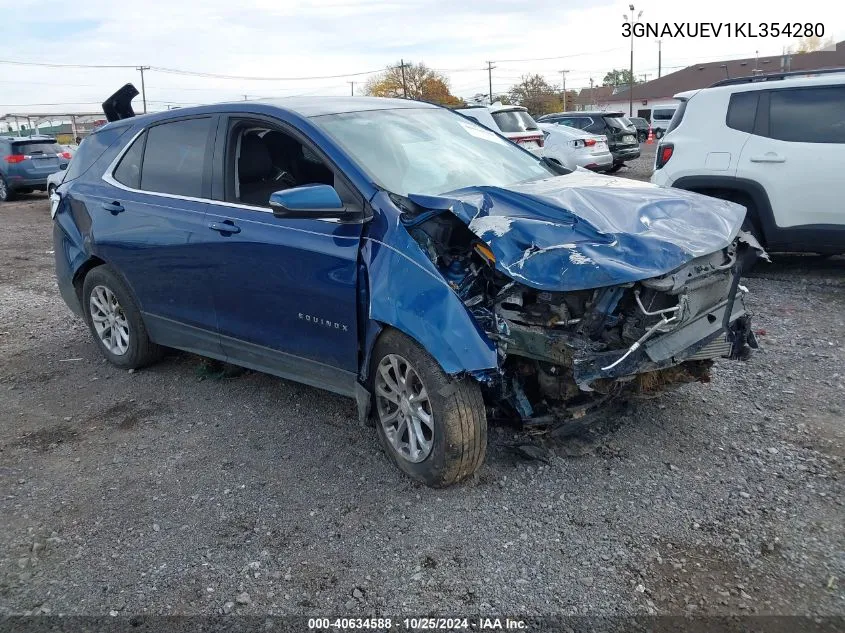 2019 Chevrolet Equinox Lt VIN: 3GNAXUEV1KL354280 Lot: 40634588