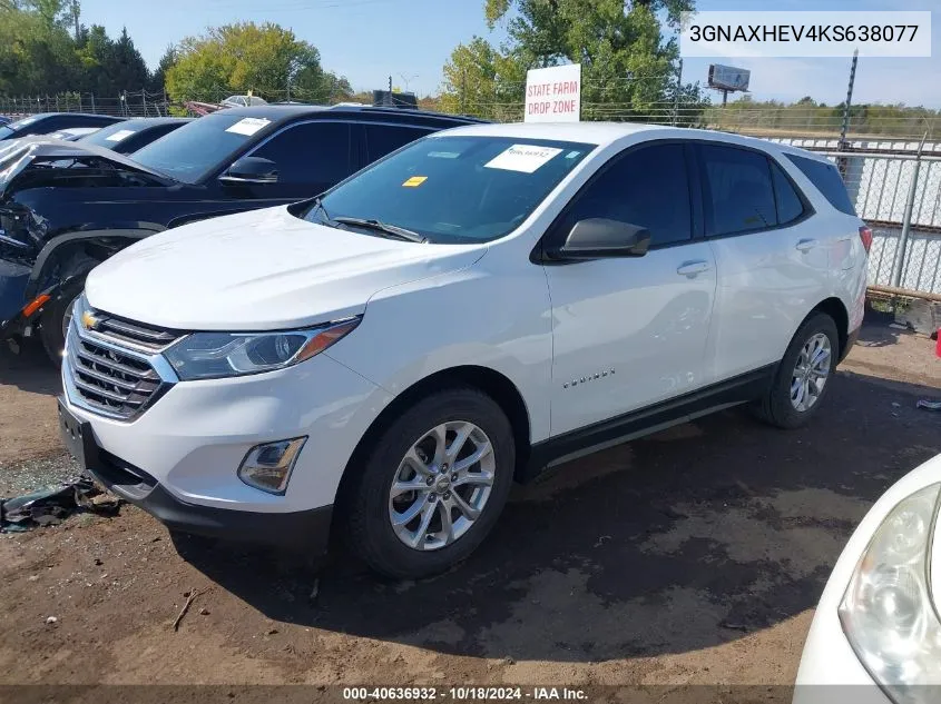 2019 Chevrolet Equinox Ls VIN: 3GNAXHEV4KS638077 Lot: 40636932