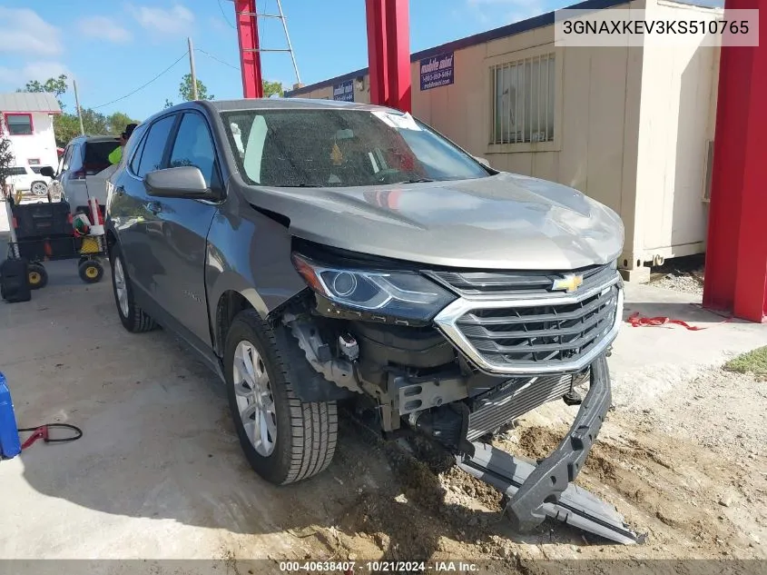 2019 Chevrolet Equinox Lt VIN: 3GNAXKEV3KS510765 Lot: 40638407