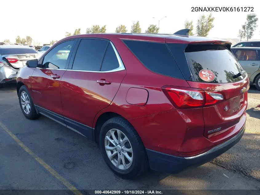 2019 Chevrolet Equinox Lt VIN: 2GNAXKEV0K6161272 Lot: 40642909