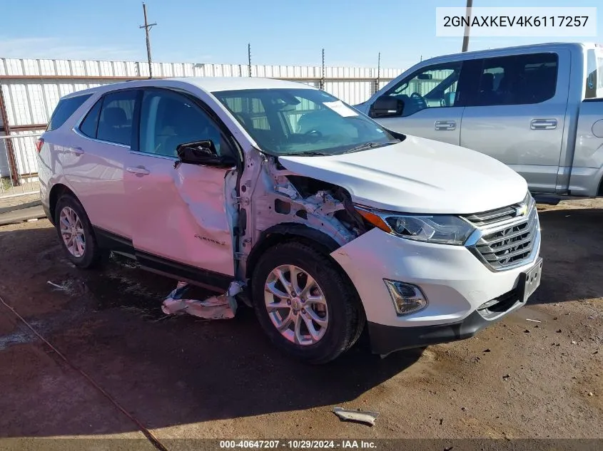 2019 Chevrolet Equinox Lt VIN: 2GNAXKEV4K6117257 Lot: 40647207