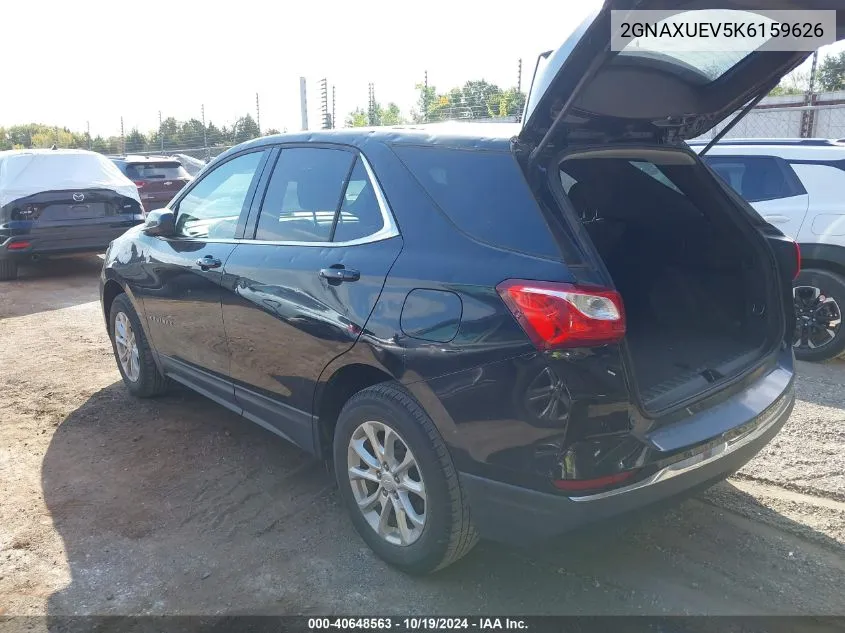 2019 Chevrolet Equinox Lt VIN: 2GNAXUEV5K6159626 Lot: 40648563