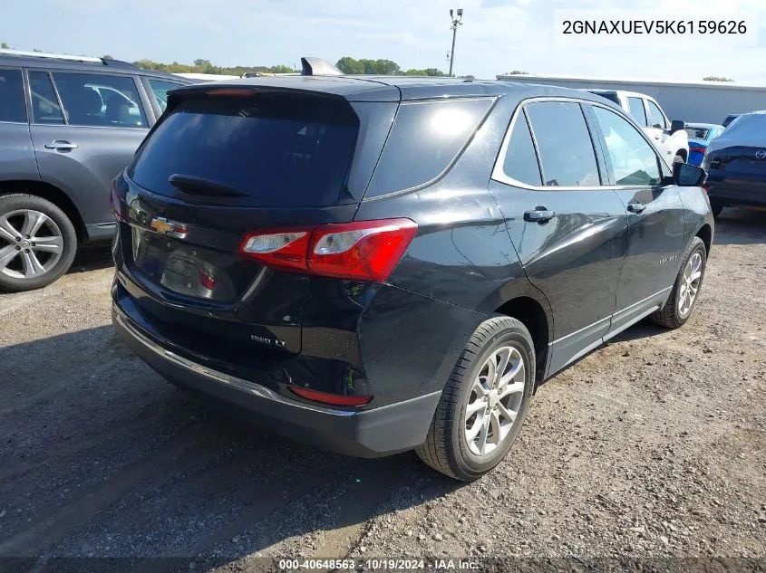 2019 Chevrolet Equinox Lt VIN: 2GNAXUEV5K6159626 Lot: 40648563