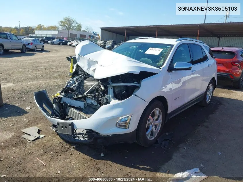 2019 Chevrolet Equinox Premier VIN: 3GNAXNEV3KS605103 Lot: 40650833