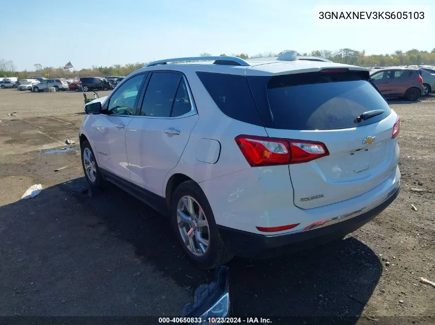 2019 Chevrolet Equinox Premier VIN: 3GNAXNEV3KS605103 Lot: 40650833