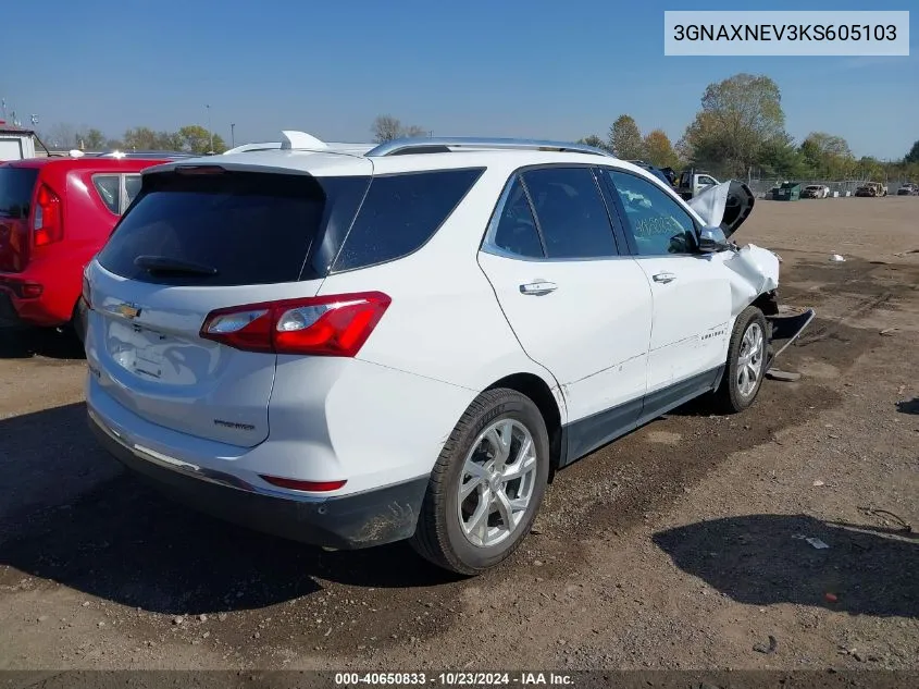 2019 Chevrolet Equinox Premier VIN: 3GNAXNEV3KS605103 Lot: 40650833