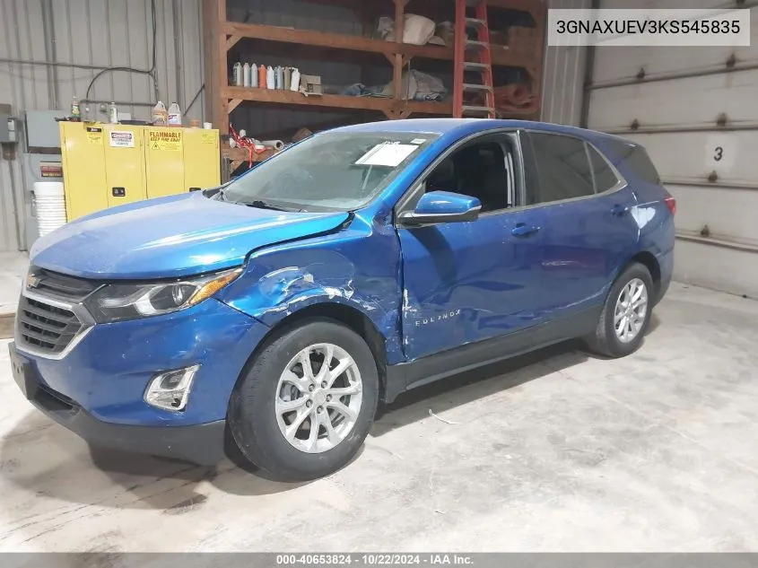 2019 Chevrolet Equinox Lt VIN: 3GNAXUEV3KS545835 Lot: 40653824