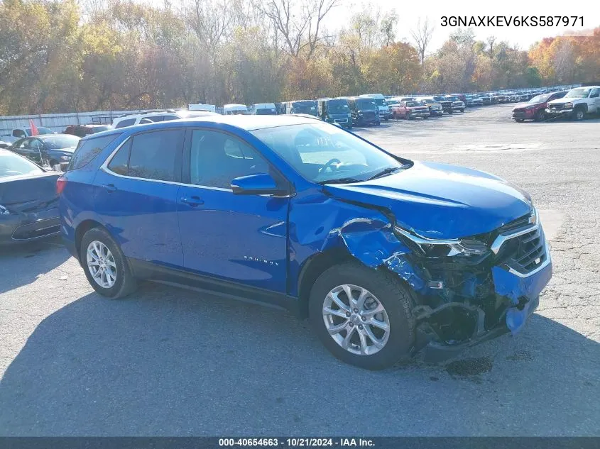 2019 Chevrolet Equinox Lt VIN: 3GNAXKEV6KS587971 Lot: 40654663