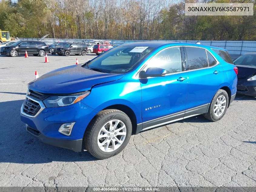 2019 Chevrolet Equinox Lt VIN: 3GNAXKEV6KS587971 Lot: 40654663