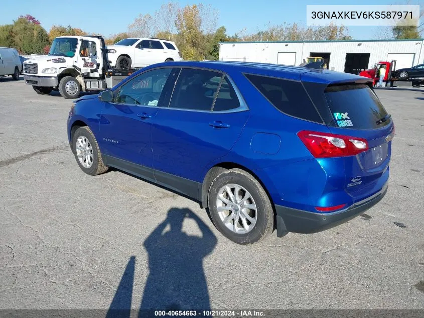 2019 Chevrolet Equinox Lt VIN: 3GNAXKEV6KS587971 Lot: 40654663