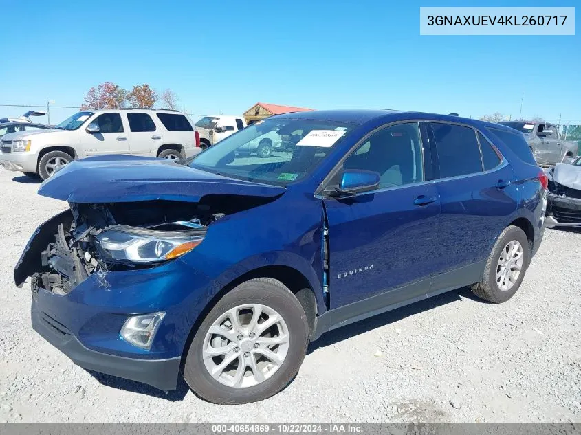 2019 Chevrolet Equinox Lt VIN: 3GNAXUEV4KL260717 Lot: 40654869