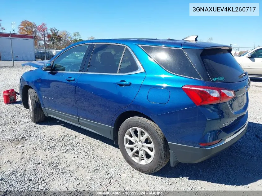 2019 Chevrolet Equinox Lt VIN: 3GNAXUEV4KL260717 Lot: 40654869