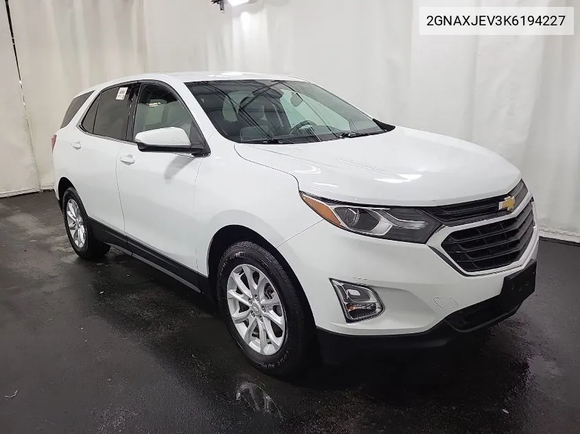 2019 Chevrolet Equinox Lt VIN: 2GNAXJEV3K6194227 Lot: 40659292