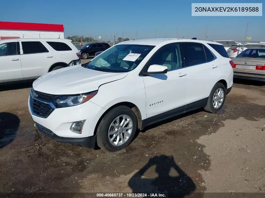 2019 Chevrolet Equinox Lt VIN: 2GNAXKEV2K6189588 Lot: 40660737