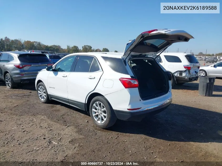 2019 Chevrolet Equinox Lt VIN: 2GNAXKEV2K6189588 Lot: 40660737