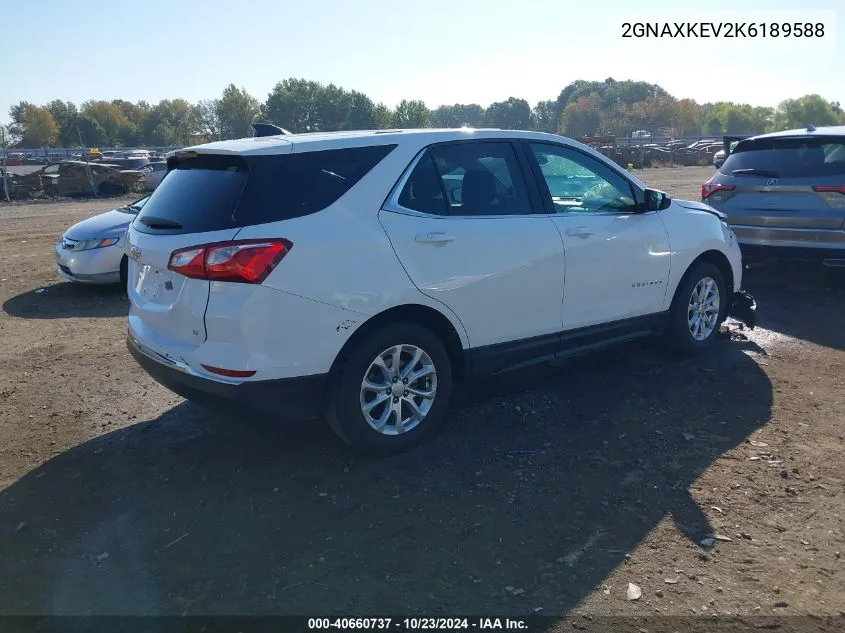 2019 Chevrolet Equinox Lt VIN: 2GNAXKEV2K6189588 Lot: 40660737