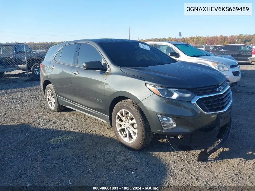 2019 Chevrolet Equinox Ls VIN: 3GNAXHEV6KS669489 Lot: 40661093