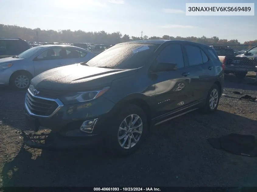 2019 Chevrolet Equinox Ls VIN: 3GNAXHEV6KS669489 Lot: 40661093