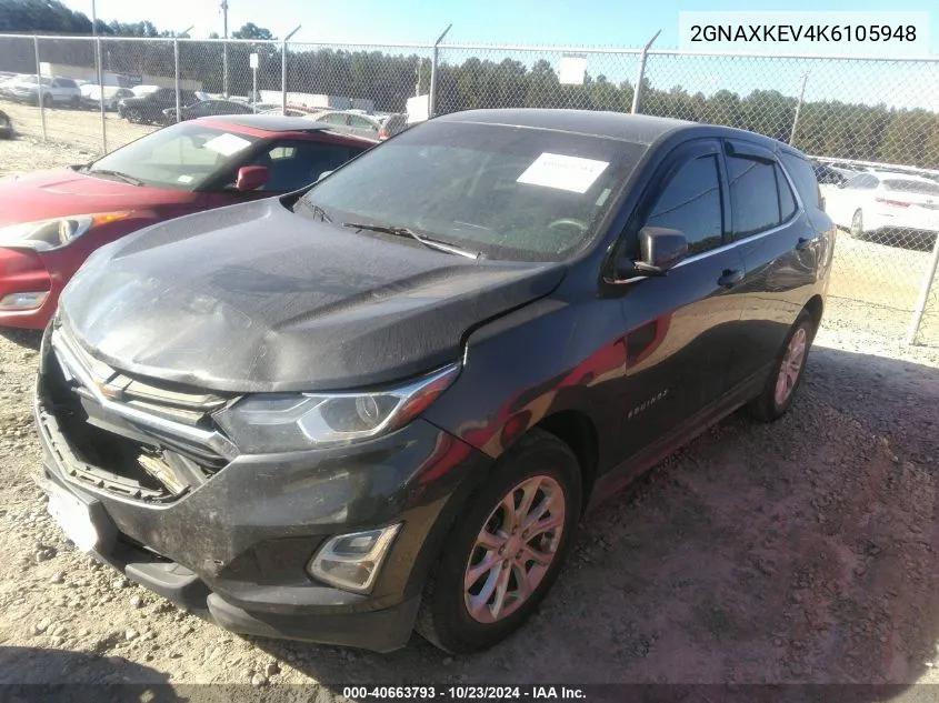 2019 Chevrolet Equinox Lt VIN: 2GNAXKEV4K6105948 Lot: 40663793