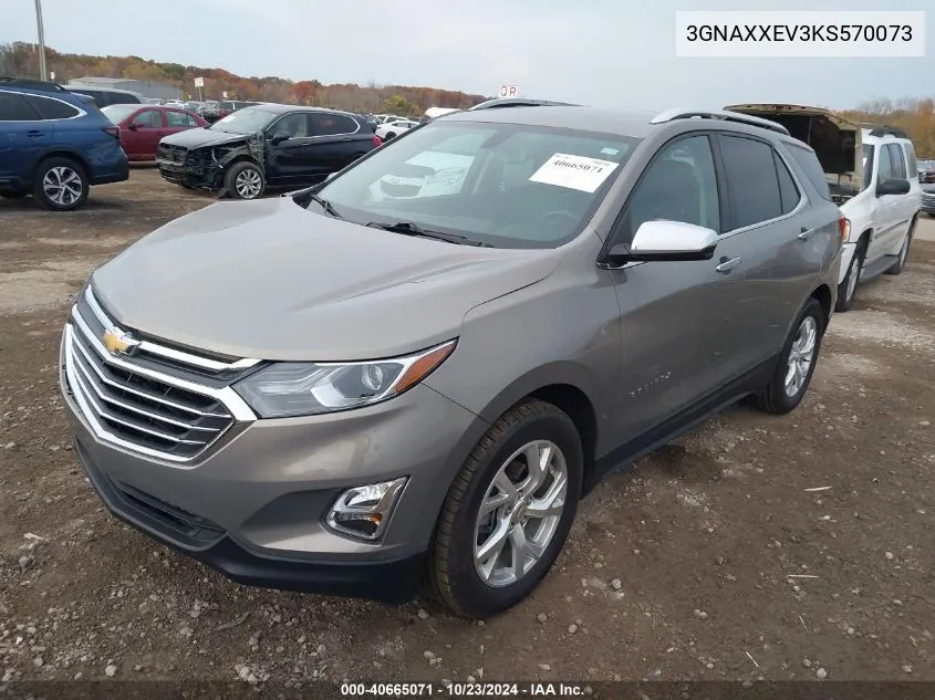 2019 Chevrolet Equinox Premier VIN: 3GNAXXEV3KS570073 Lot: 40665071