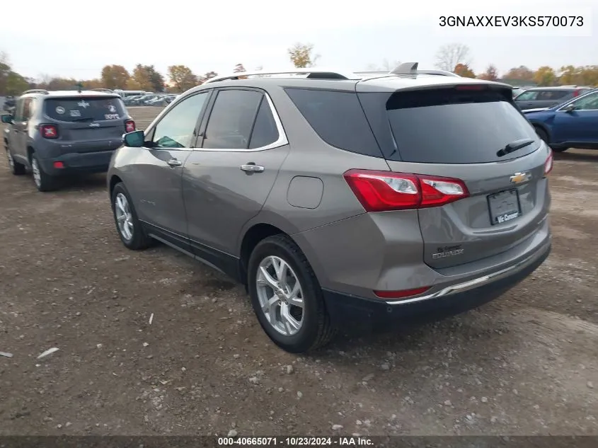 2019 Chevrolet Equinox Premier VIN: 3GNAXXEV3KS570073 Lot: 40665071