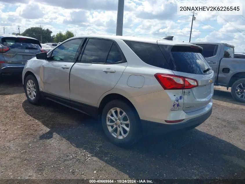 2019 Chevrolet Equinox Ls VIN: 2GNAXHEV2K6226545 Lot: 40669554