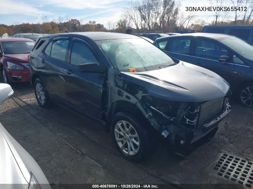 2019 Chevrolet Equinox Ls VIN: 3GNAXHEV0KS655412 Lot: 40678091