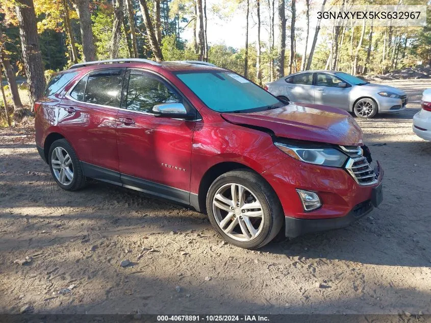 2019 Chevrolet Equinox Premier VIN: 3GNAXYEX5KS632967 Lot: 40678891