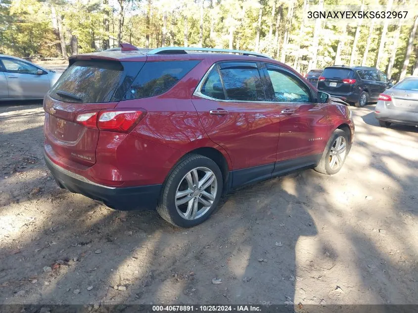 2019 Chevrolet Equinox Premier VIN: 3GNAXYEX5KS632967 Lot: 40678891