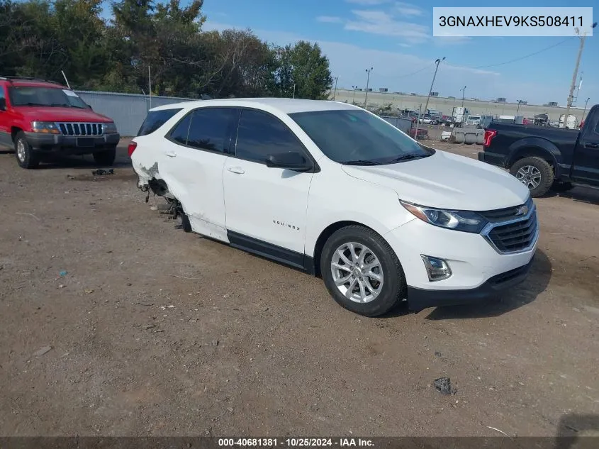 2019 Chevrolet Equinox Ls VIN: 3GNAXHEV9KS508411 Lot: 40681381