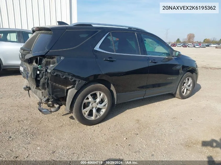 2019 Chevrolet Equinox Lt VIN: 2GNAXVEX2K6195362 Lot: 40684719