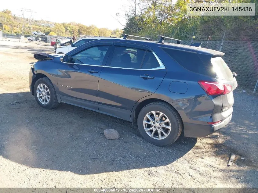 2019 Chevrolet Equinox Lt VIN: 3GNAXUEV2KL145436 Lot: 40686072