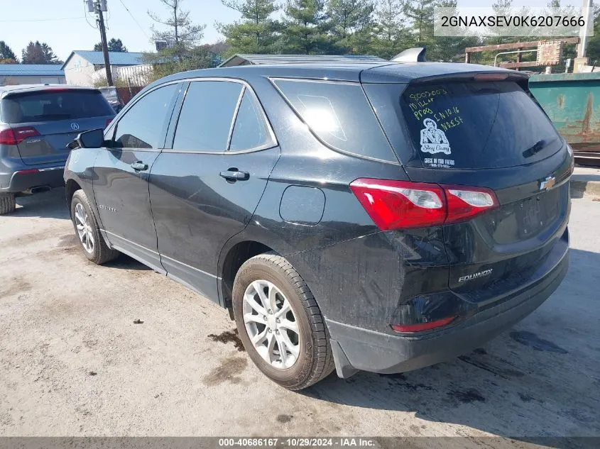 2019 Chevrolet Equinox Ls VIN: 2GNAXSEV0K6207666 Lot: 40686167