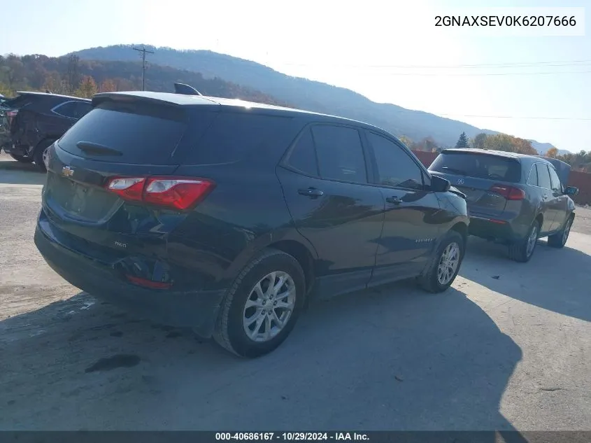 2019 Chevrolet Equinox Ls VIN: 2GNAXSEV0K6207666 Lot: 40686167