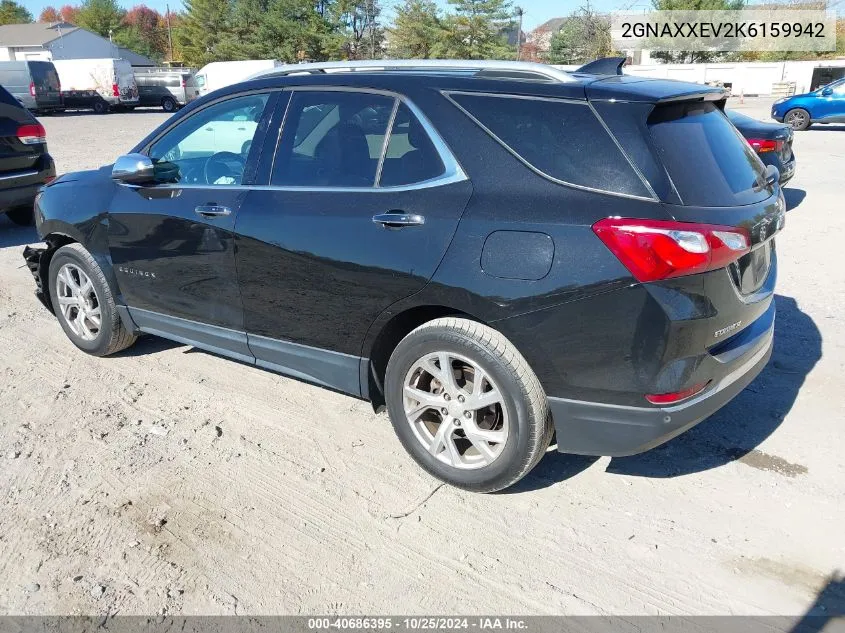 2019 Chevrolet Equinox Premier VIN: 2GNAXXEV2K6159942 Lot: 40686395