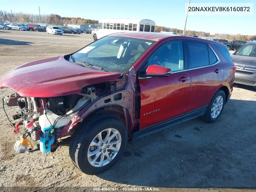 2019 Chevrolet Equinox Lt VIN: 2GNAXKEV8K6160872 Lot: 40687631