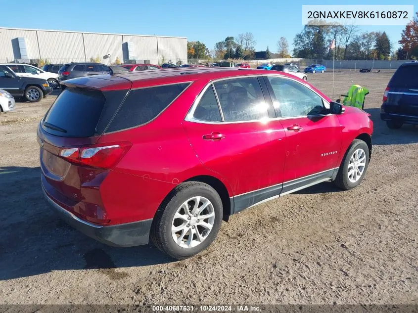 2019 Chevrolet Equinox Lt VIN: 2GNAXKEV8K6160872 Lot: 40687631