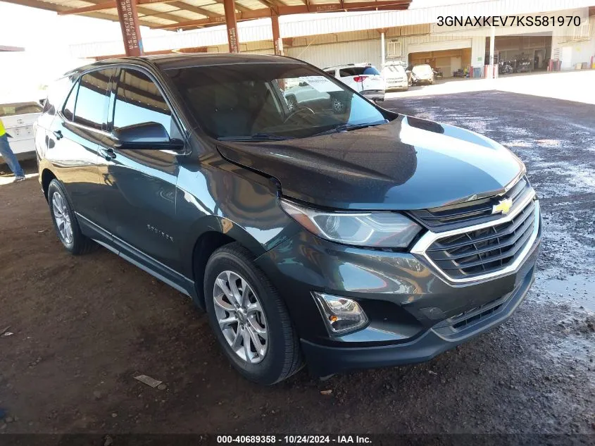 2019 Chevrolet Equinox Lt VIN: 3GNAXKEV7KS581970 Lot: 40689358