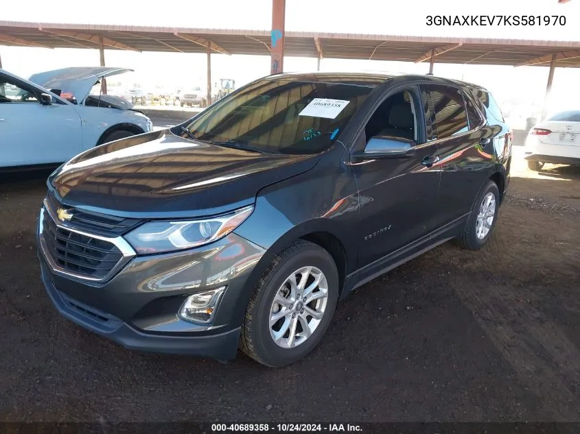 2019 Chevrolet Equinox Lt VIN: 3GNAXKEV7KS581970 Lot: 40689358